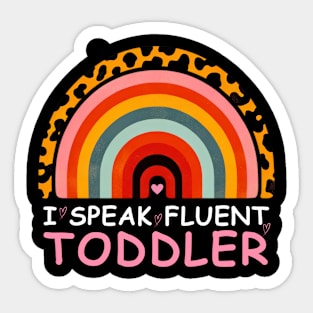 I Speak Fluent Toddler Rainbow Love Heart Tee Sticker